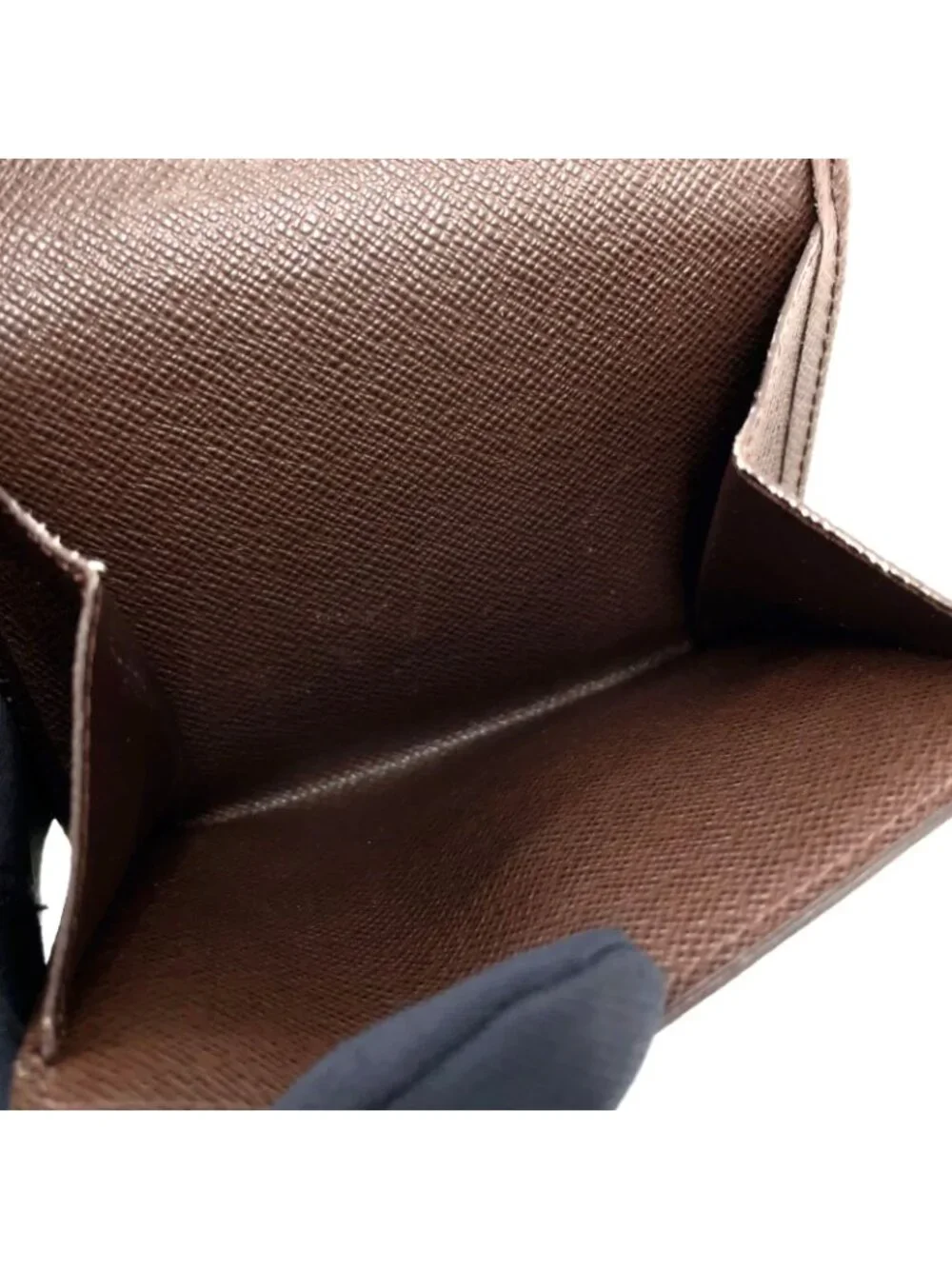Louis Vuitton Portefeuille Elise Damier Ebene Leather with Initials Brown Hook